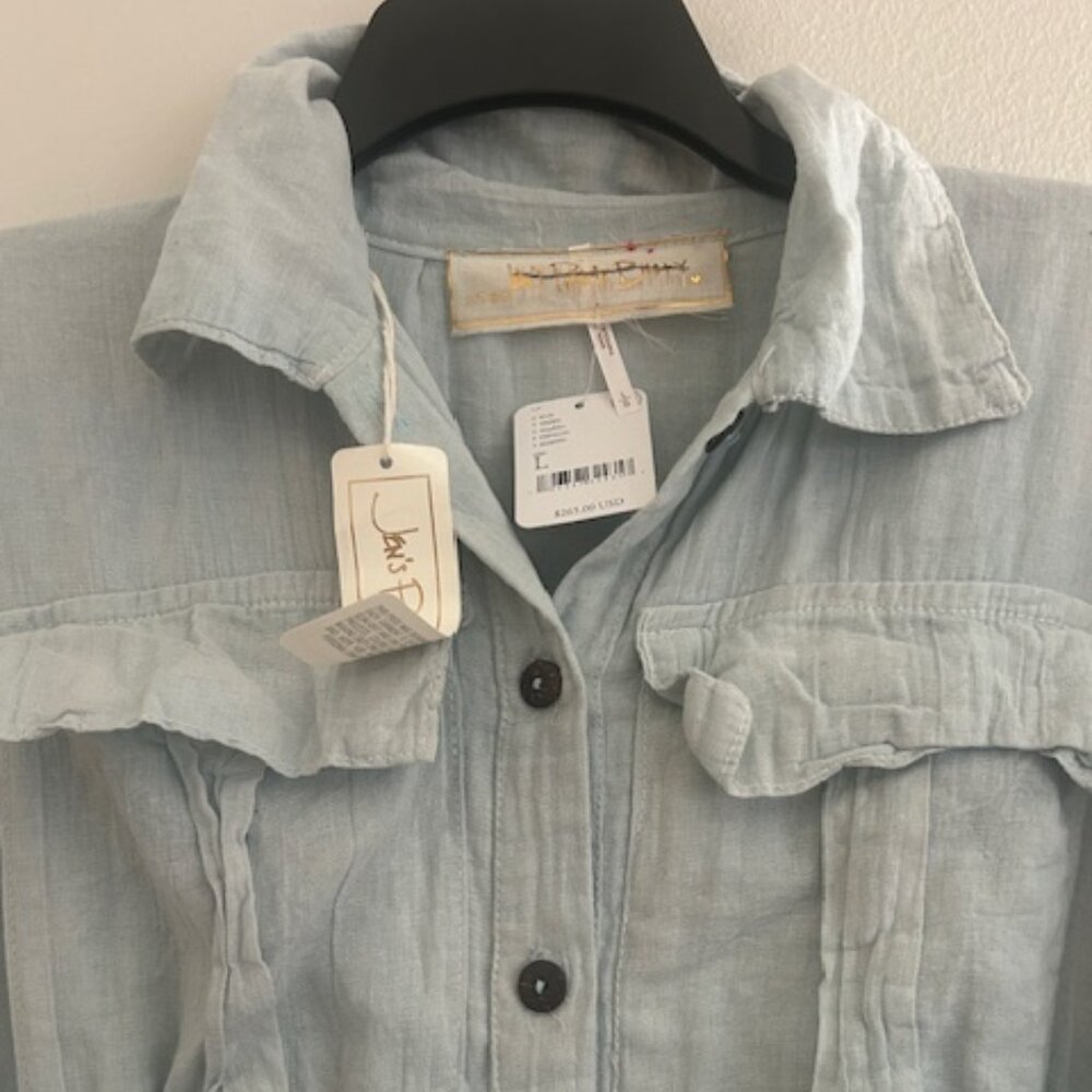 Jen's Pirate Booty x Free People Light Sky Blue Satisfaction Romper NWT - Picture 3 of 16